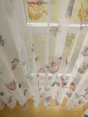 Brillant Korsan Desenli Çocuk Odası Tül Perde- Ekru