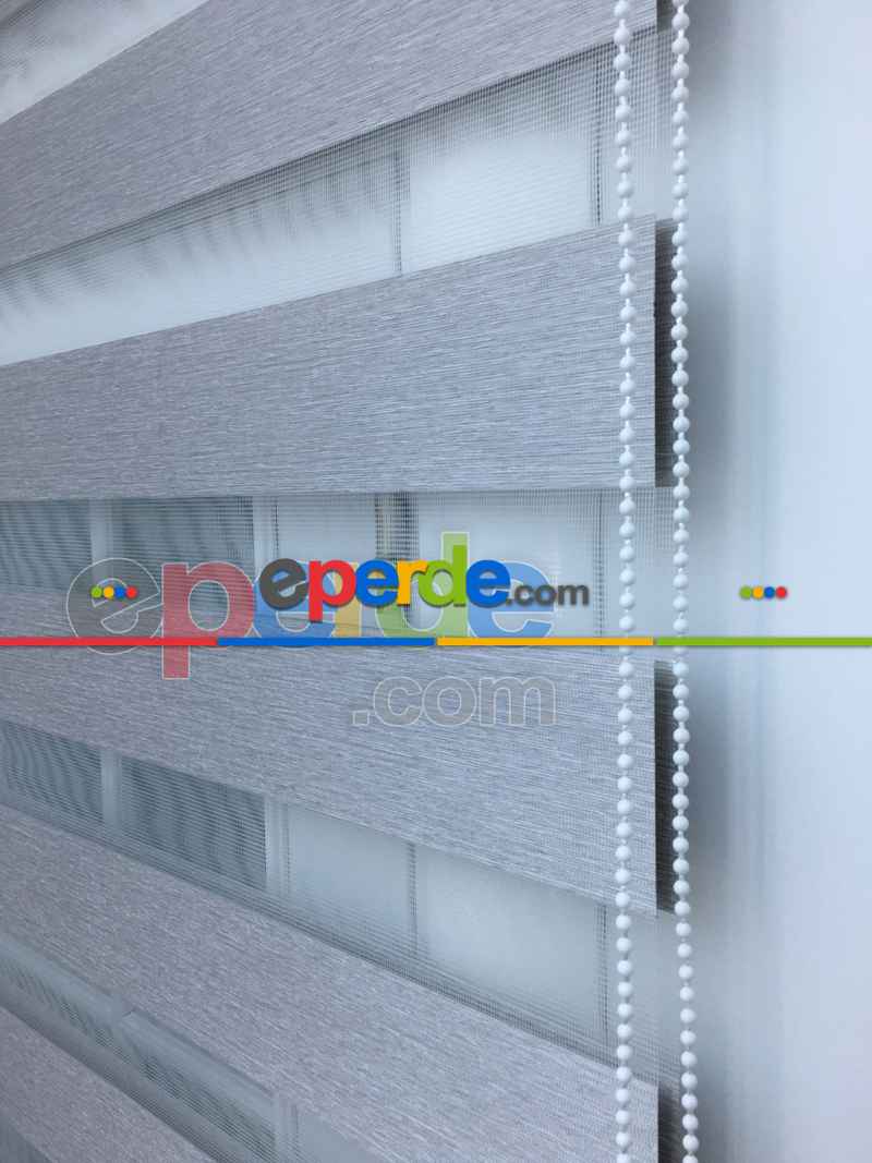 Oturma Odası - New Gri Düz Bambu Zebra Perde- Gri-füme-antrasit