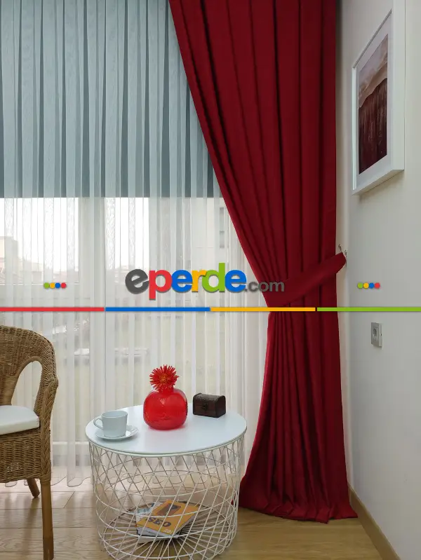 Soft Kırmızı Fon Perde (150)- Kırmızı