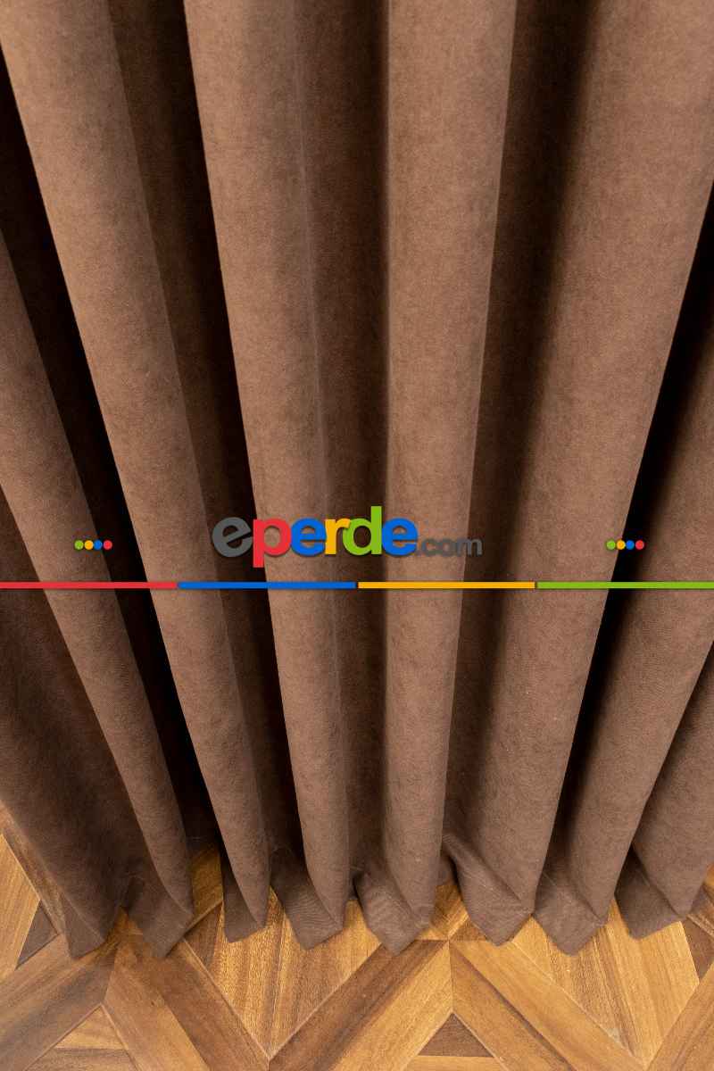 Sütlü Kahve Düz Fon Perde En Dökümlü Fon Perde