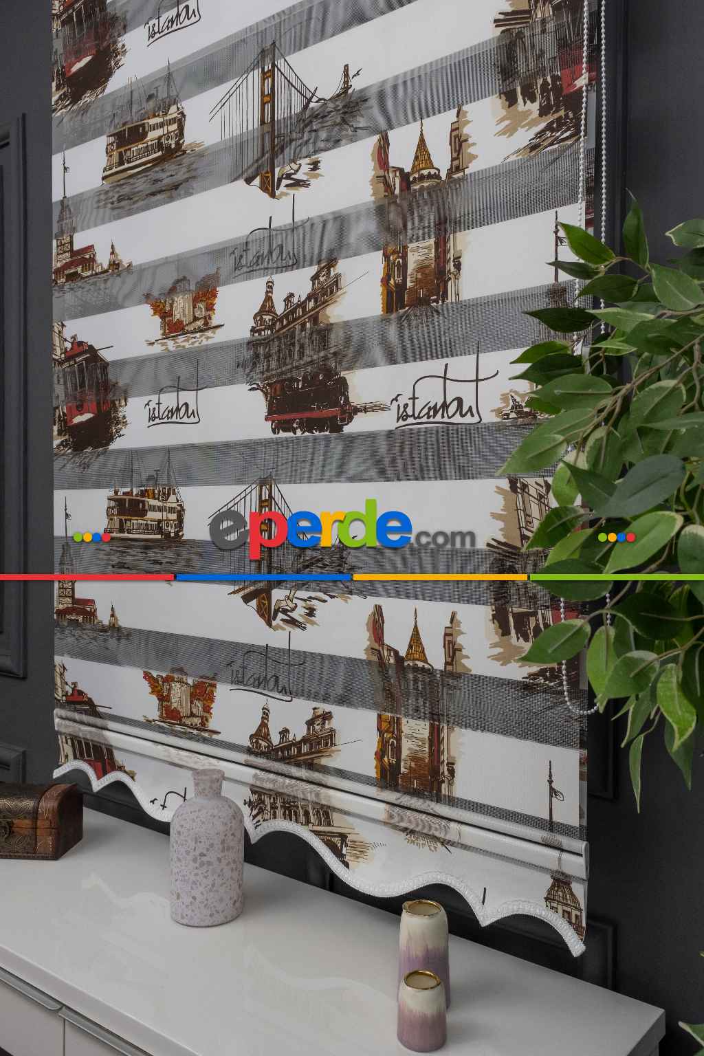 Zebra Perde- İstanbul Baskılı Zebra Perde