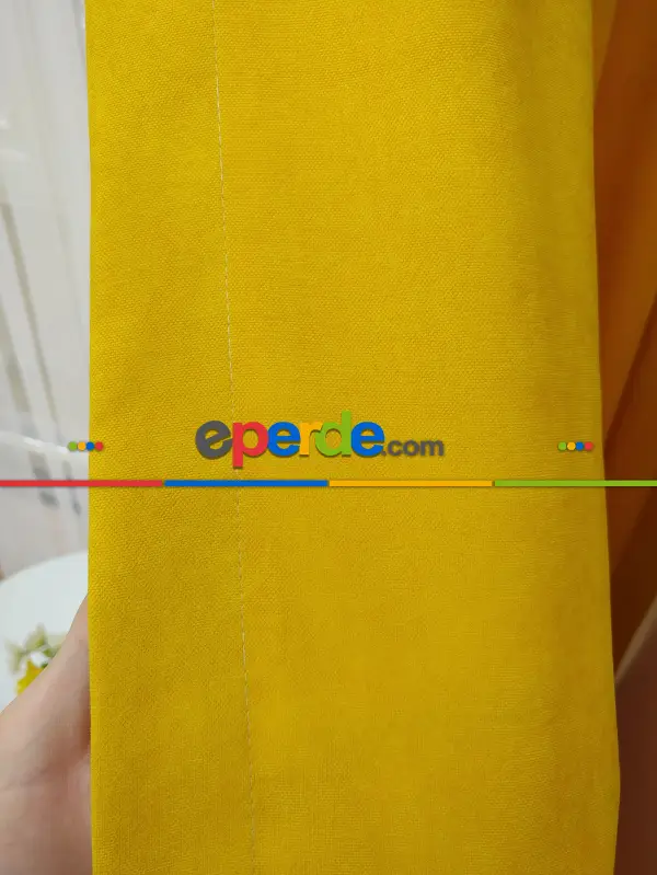 Yatak Odası - Koyu Sarı Düz Fon Perde - Sarı 814