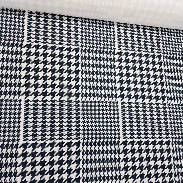 Salon Fon - Beyaz Siyah Ekose Desenli Fon Perde - Kumaşı Kalındır Duck Bezi Değildir- Siyah-Beyaz
