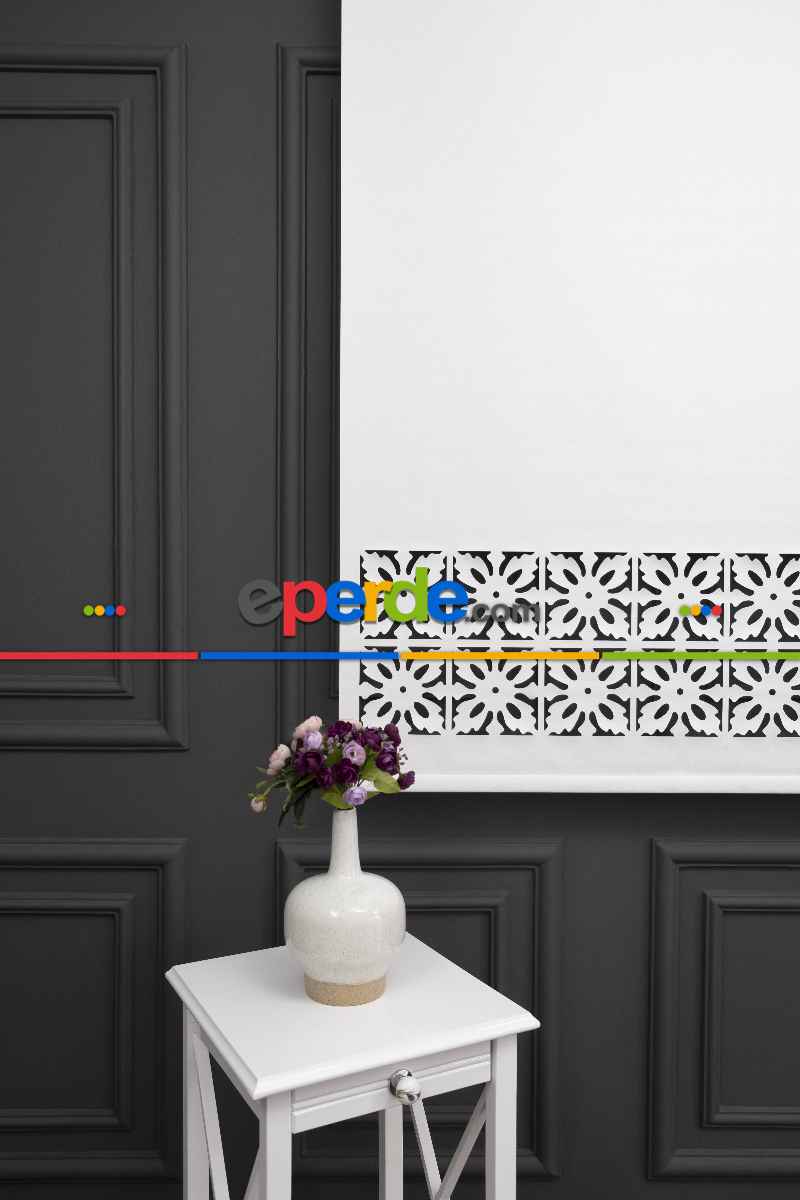 Ekru Renk Lazer Kesim Mat Stor Perde (ister Düz - İster Lazer Kesimli Satın Alın)