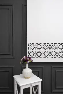 Ekru Renk Lazer Kesim Mat Stor Perde (ister Düz - İster Lazer Kesimli Satın Alın)