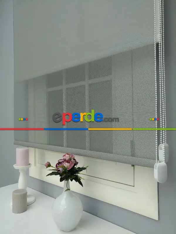 Çiftli Sistem Tül Stor- Gri Açık