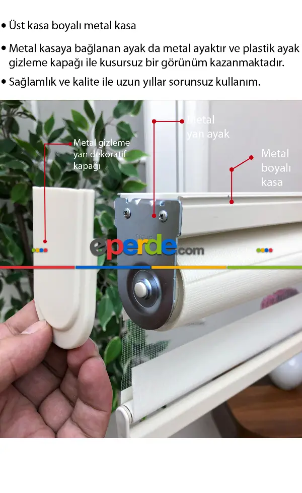 Yüksek Kalite Düz Zebra Perde - Ekru Renk- Ekru
