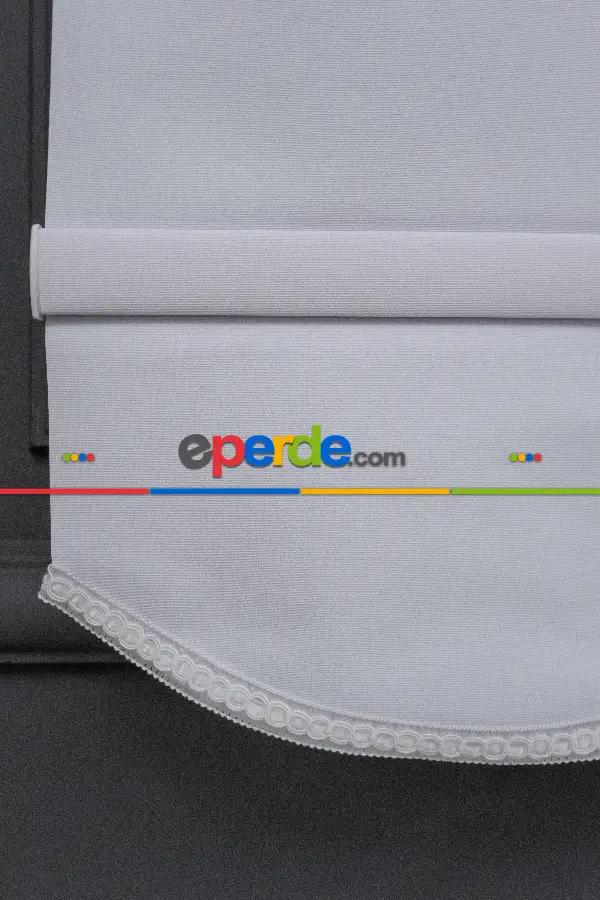 Stor Perde Düz Polyester Stor Güneşlik 1 Kalite Yıkanabilir Çiğ Beyaz