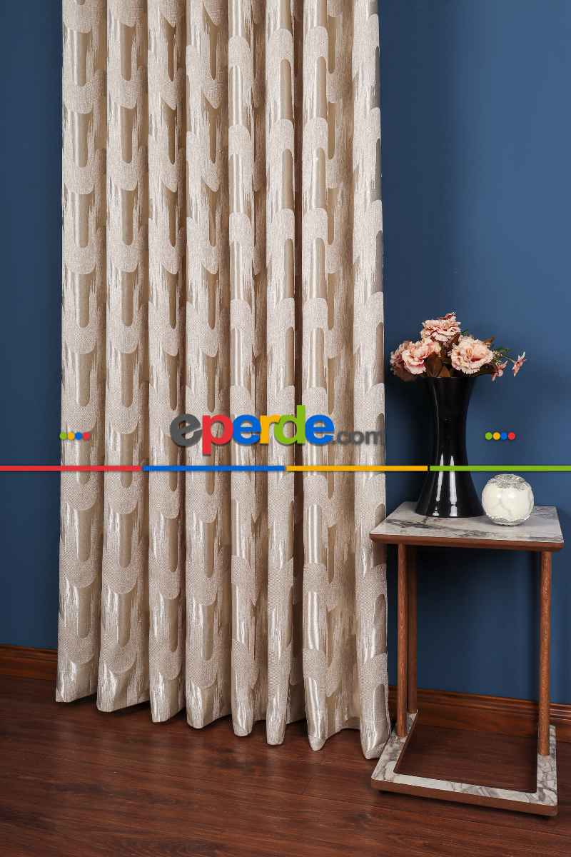 Avantgarde Antrasit Dalgalar Desenli– Modern Jakar Dokuma Fon Perde