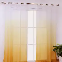 Mutfak - Kavuniçi Koyu Sarı Renk Rustik Kuşgözü Tül Perde Decoring Perde