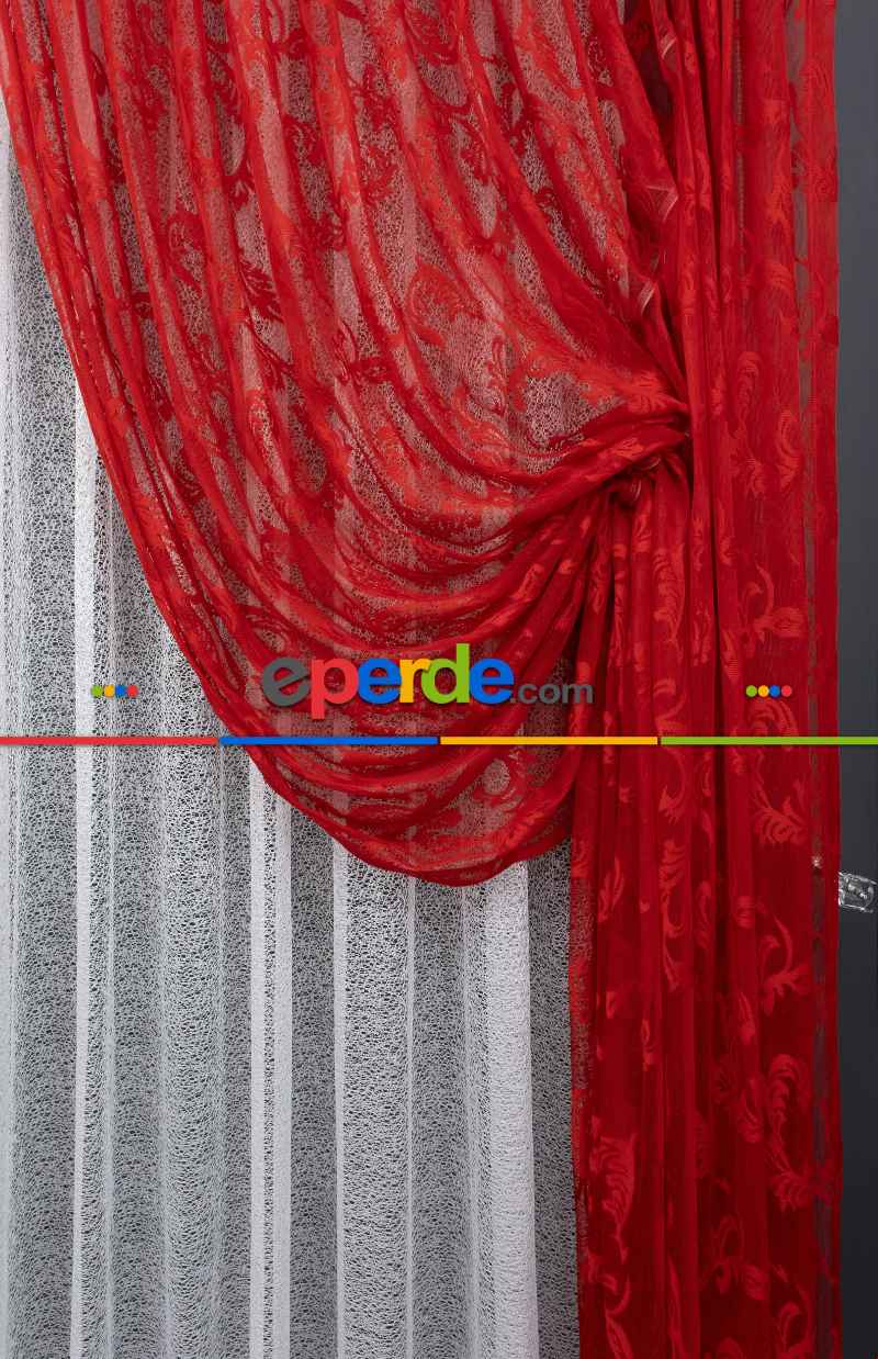 Kırmızı Renk Şal Desen Tasarım Yanki Kruvaze Tiyatro Modeleri