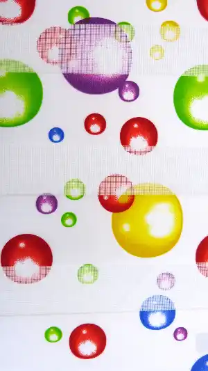 Bolanlar Desenli Zebra Perde- Yeşil-Mavi-Sarı