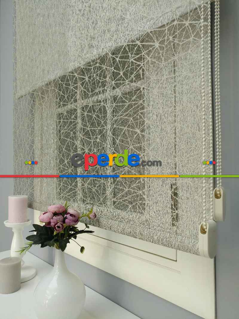 Mutfak - Çiftli Sistem Dantel Stor- Siyah-altın