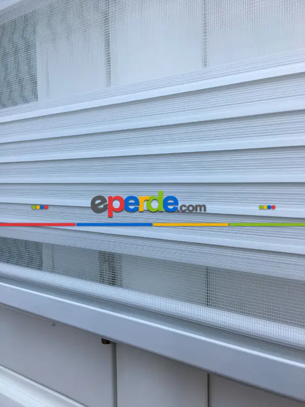 Mutfak - Zebra Perde - Geniş Pileli Zebra Perde- Beyaz