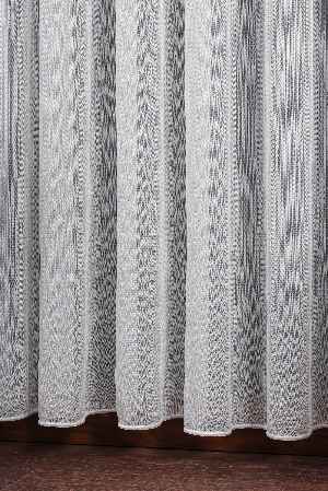 Bambu Zemin Noktalı Ve Çizgili Simli Düz Tül Perde Gramajlı