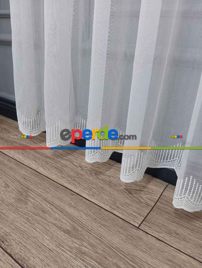 Lanka Sade Düz Etek Işlemeli Ütü Istemez Yeni Tarz Tül Perde