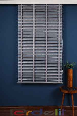 Gri 50mm Silüet Kumaş Jaluzi Perde