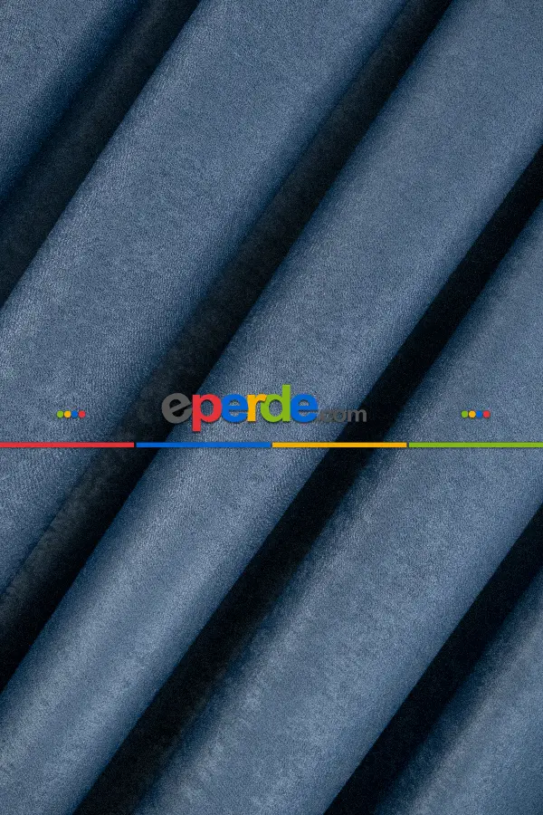 Yatak Odası - Soft İndigo Fon Perde (180)- Mavi