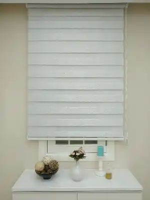 Bambu Zebra Perde Gümüş Sim Kırçıllı 1.kalite Lux- Beyaz-gümüş Simli