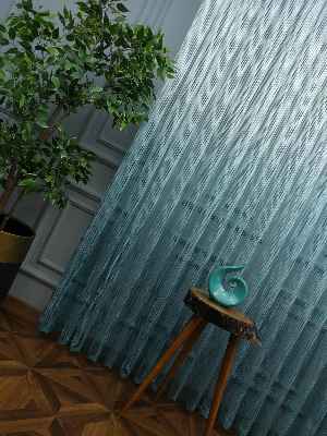 Degrade Geçişli File Tül 1.kalite Son Trend !!!- Ekru-Petrol Mavisi