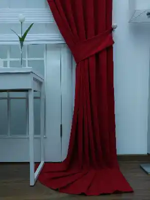 Kırmızı - Düz Fon Perde- Kırmızı