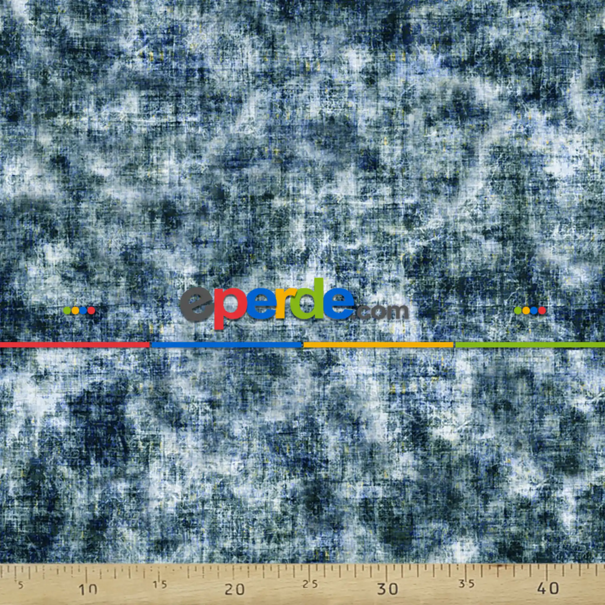 Mavi Kot Desenli Fon Perde Evm637 Kumaşı Kalındır Duck Bezi Değildir- Mavi-Gri-Füme-Antrasit