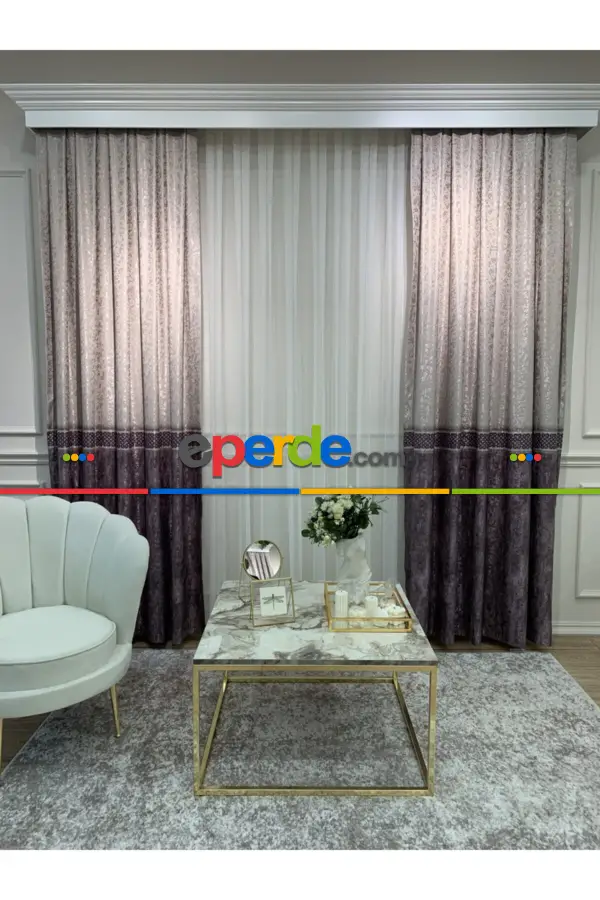 Yatak Odası - Brillant Perde Livabonarperde Yeni Tasarım Desen Renkl Fon Perde Yan Perde Kanat Perde