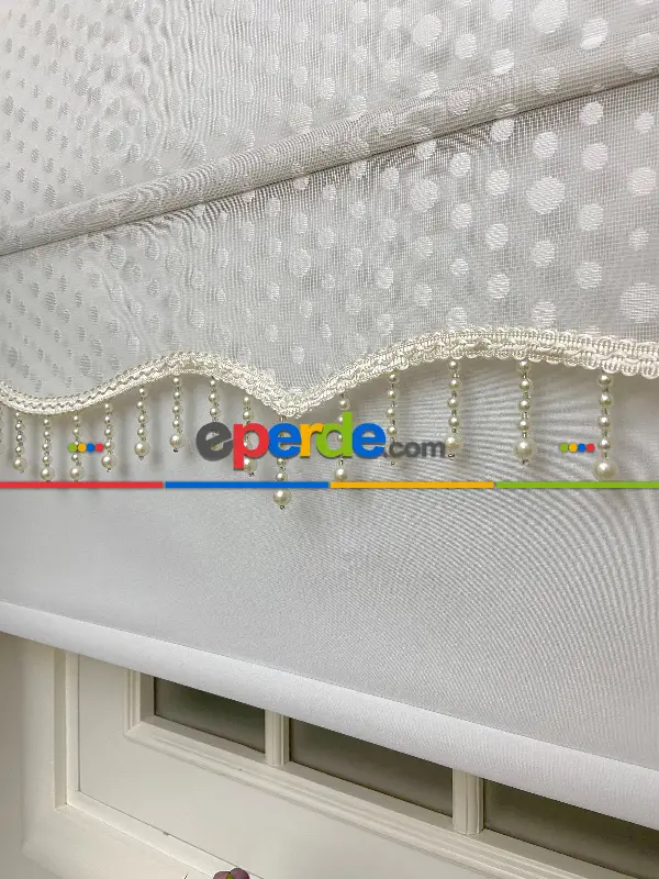 Çiftli Sistem Tül Stor Perde Ve Stor Perde- Ekru