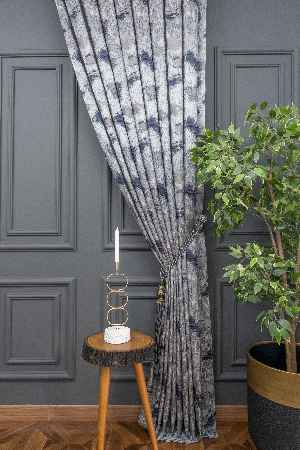 Desenli Jakar Fon Perde