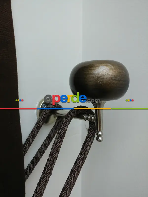 Düz Renk Dökümlü Fon Perde (150)- Kahverengi