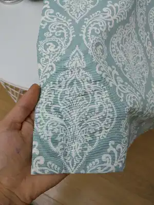 Damask Desenli Salon Odası Fon Perde- Turkuaz