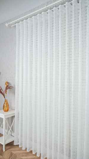 Ekru Çiçek Nakışlı Tül Perde, Ağır Gramajlı Premium Seri, 2 Renk