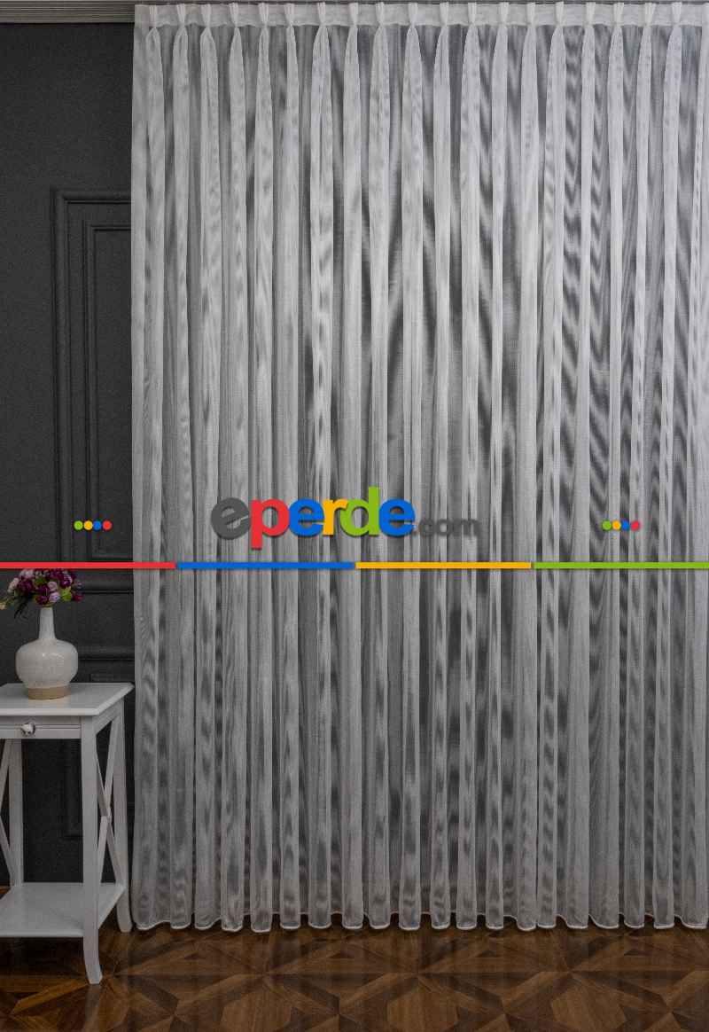 Salon Tül - Zincir Çelik Dökümlü Tül Perde - İtinalı Dikiş - Amerikan Pile - Kurşunlu Tül