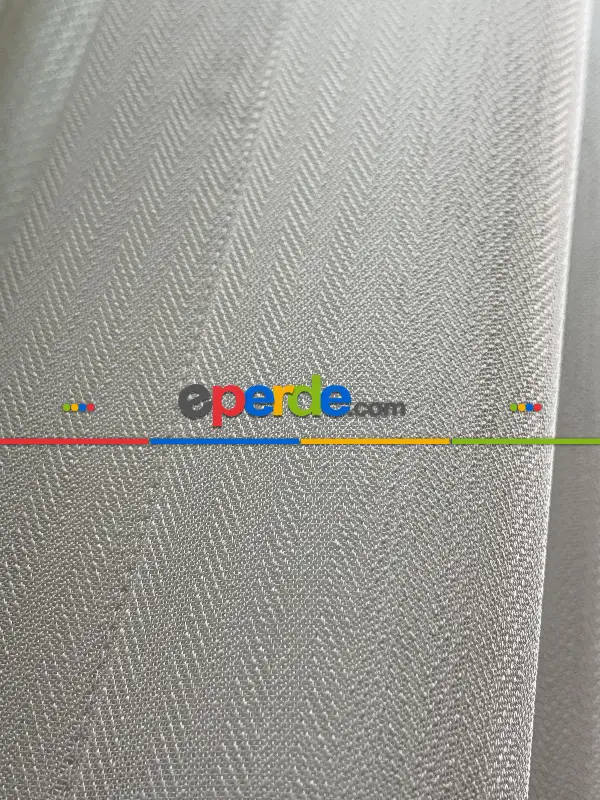Oturma Odası - Balık Sırtı Desen Tül Perde, Ağır Gramajlı Premium Seri, Kurşunlu Tül