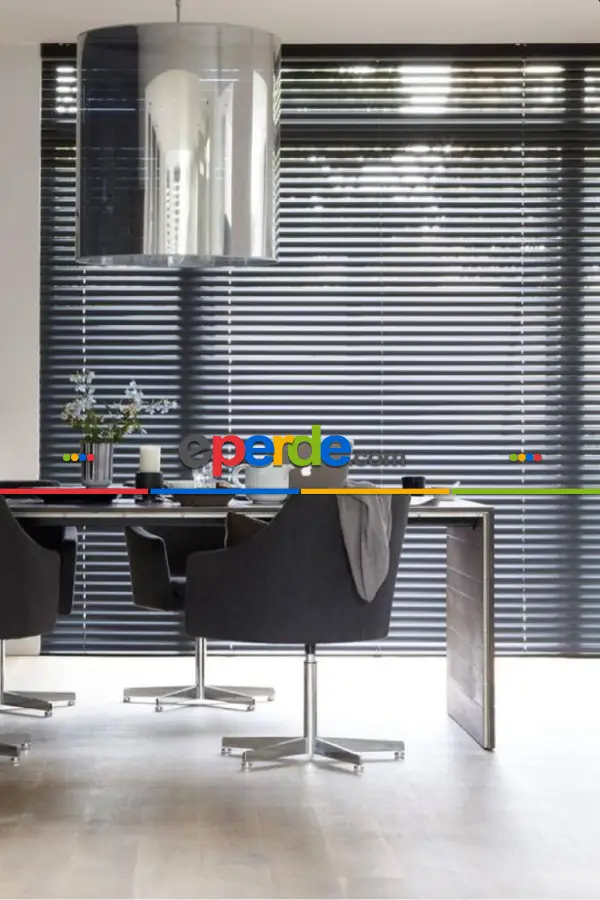 Alüminyum Antrasit Metal Jaluzi Perde