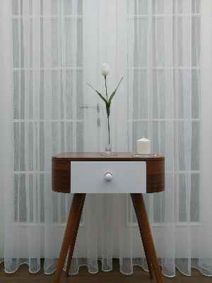 Armür Dokuma Düz Tül Perde- Beyaz - Kurşunlu Tül