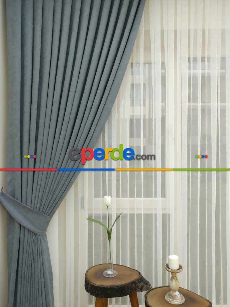 Gri - Düz Fon Perde ( Dökümlü Fon Perde)- Gri-füme-antrasit