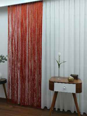 Kırmızı ( Altın Simli ) - İp Perde Simli Seri- Kırmızı-altın Simli