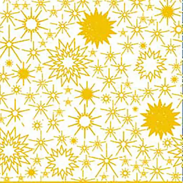 Yıldız Desenli Fon Perde Evm685-2 Kumaşı Kalındır Duck Bezi Değildir- Sarı-Beyaz