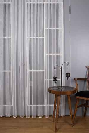 Petek Zemin Grek Tül Perde - Ekru