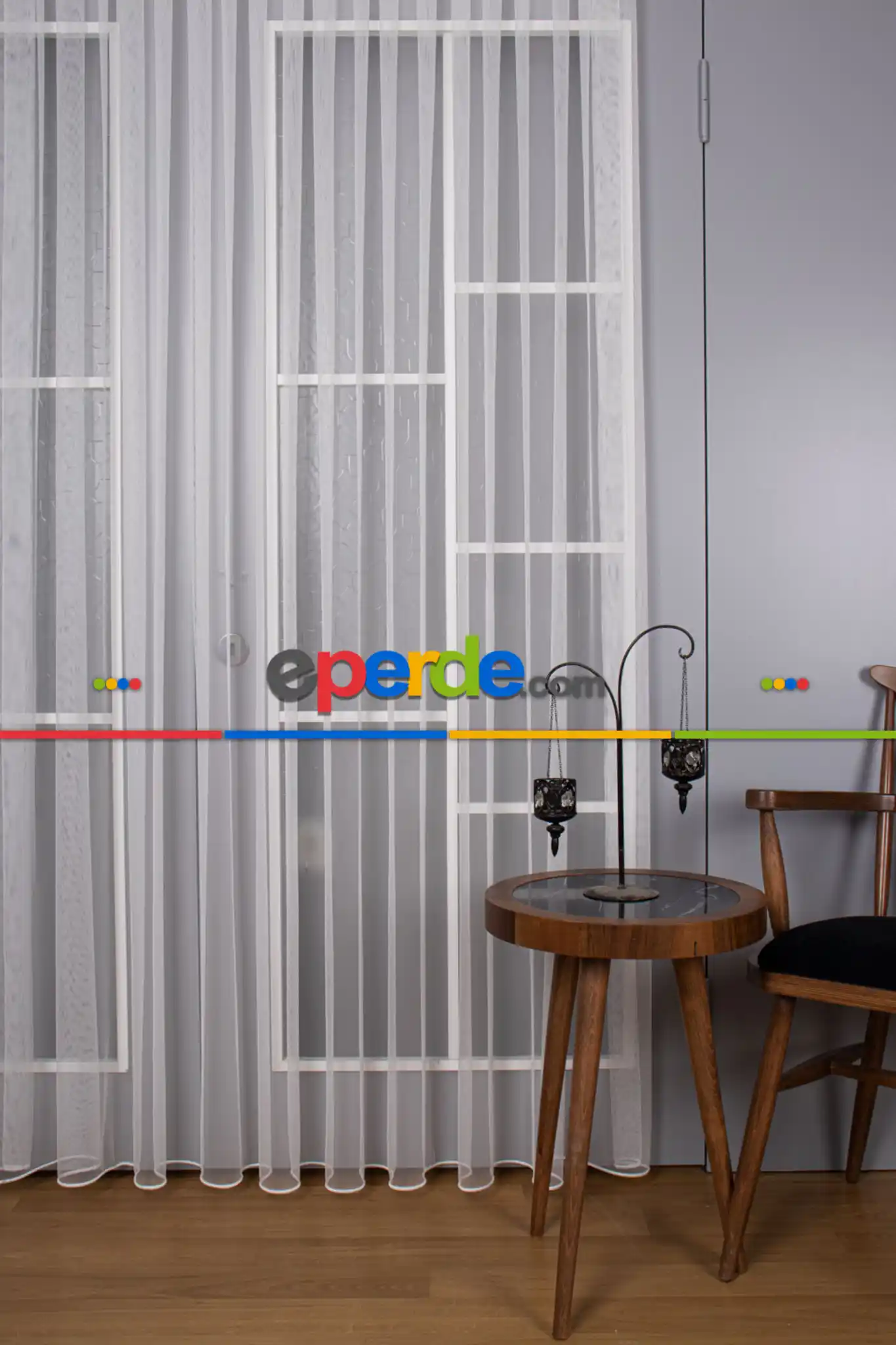 Petek Zemin Grek Tül Perde - Ekru