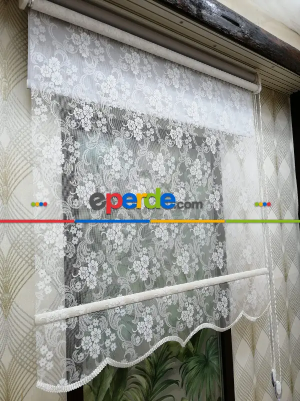 Çifli Sistem Tül Ve Stor Perde Bdz ( 818 )- Beyaz