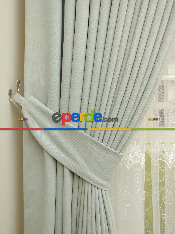 Açık Gri Düz Fon Perde ( Dökümlü Fon Perde )- Gri Açık