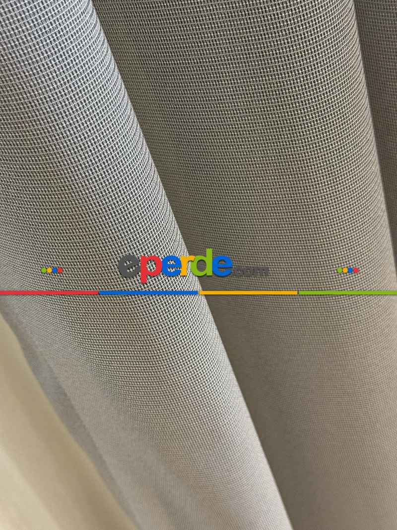 Gri Tül Perde, Ağır Gramajlı Premium Seri, Kurşunlu Tül