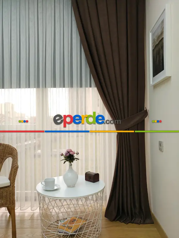 Soft Açık Kahve Fon Perde (150)- Kahve Açık