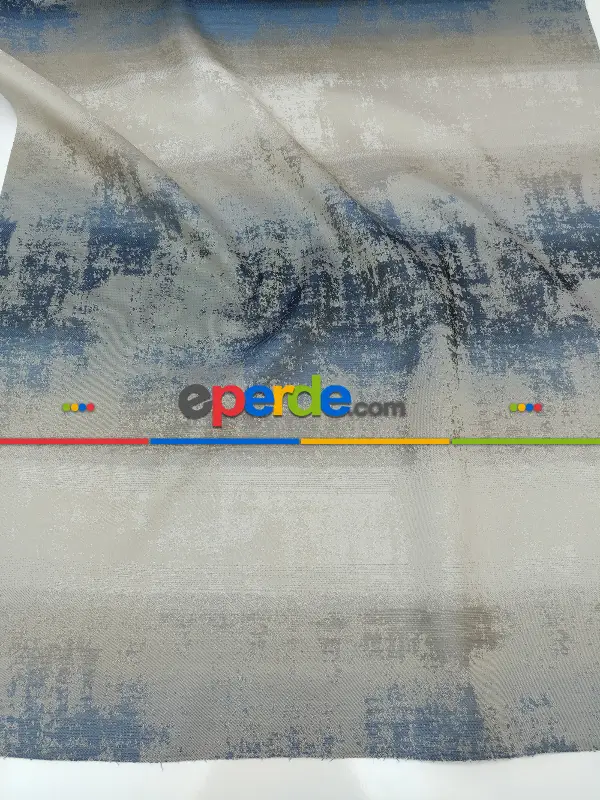 PatineDesenli Buzlu Renk Geçişli Jakar Desenli Salon Fon Perdesi - Turkuaz - Vizon - Bej- Lacivert-bej-vizon Rengi-kahve