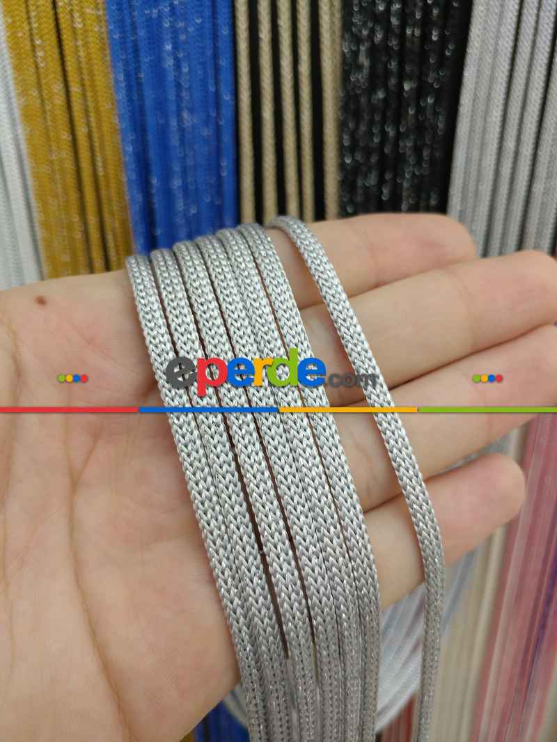 Gri Rengi Simli İp Perde Jumbo Zincir Serisi- Gri-füme-antrasit-gümüş