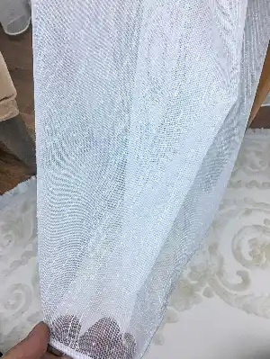 Metre İle Satış - Ütü Gerektirmeyen Dertsiz Keten Şantuk Düz Tül - Dikişsiz Kumaş- Ekru