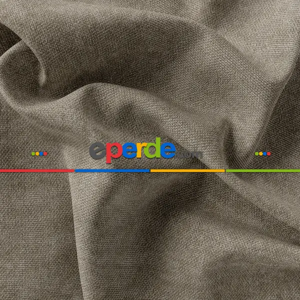 Yatak Odası - Kadife Dokulu Fon Perde Pilesiz Tek Kanat Açık Kahve