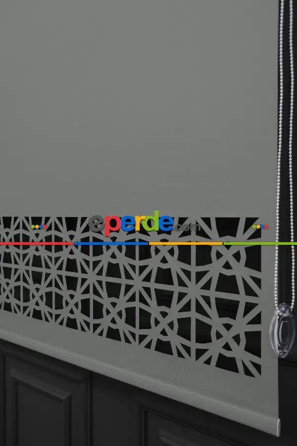 Salon Stor - Açık Gri Renk Lazer Kesim Mat Stor Perde (ister Düz - İster Lazer Kesimli Satın Alın)